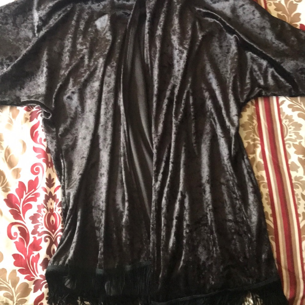 Black velvet kimono